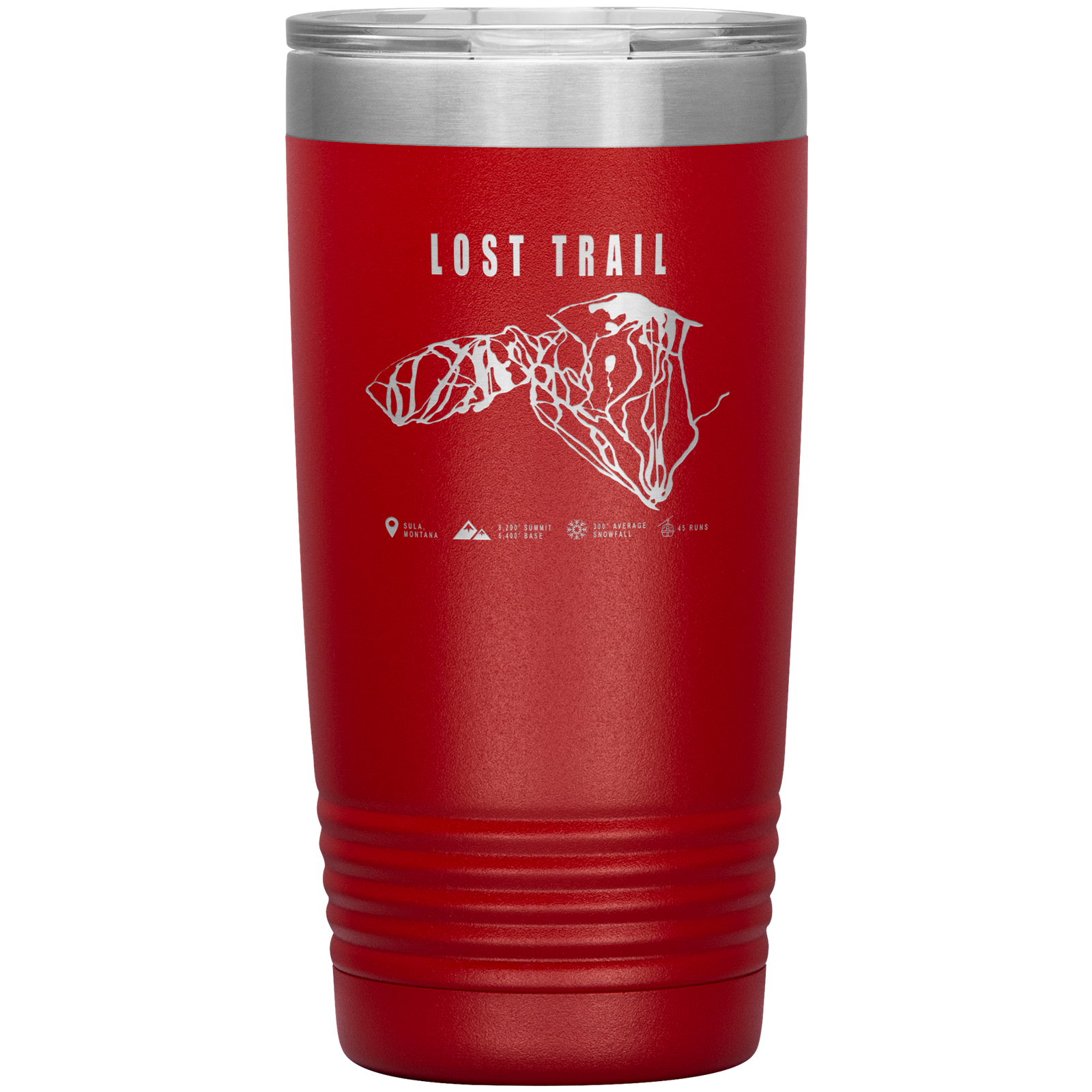 Lost Trail Montana Ski Trail Map 20oz Tumbler - Powderaddicts