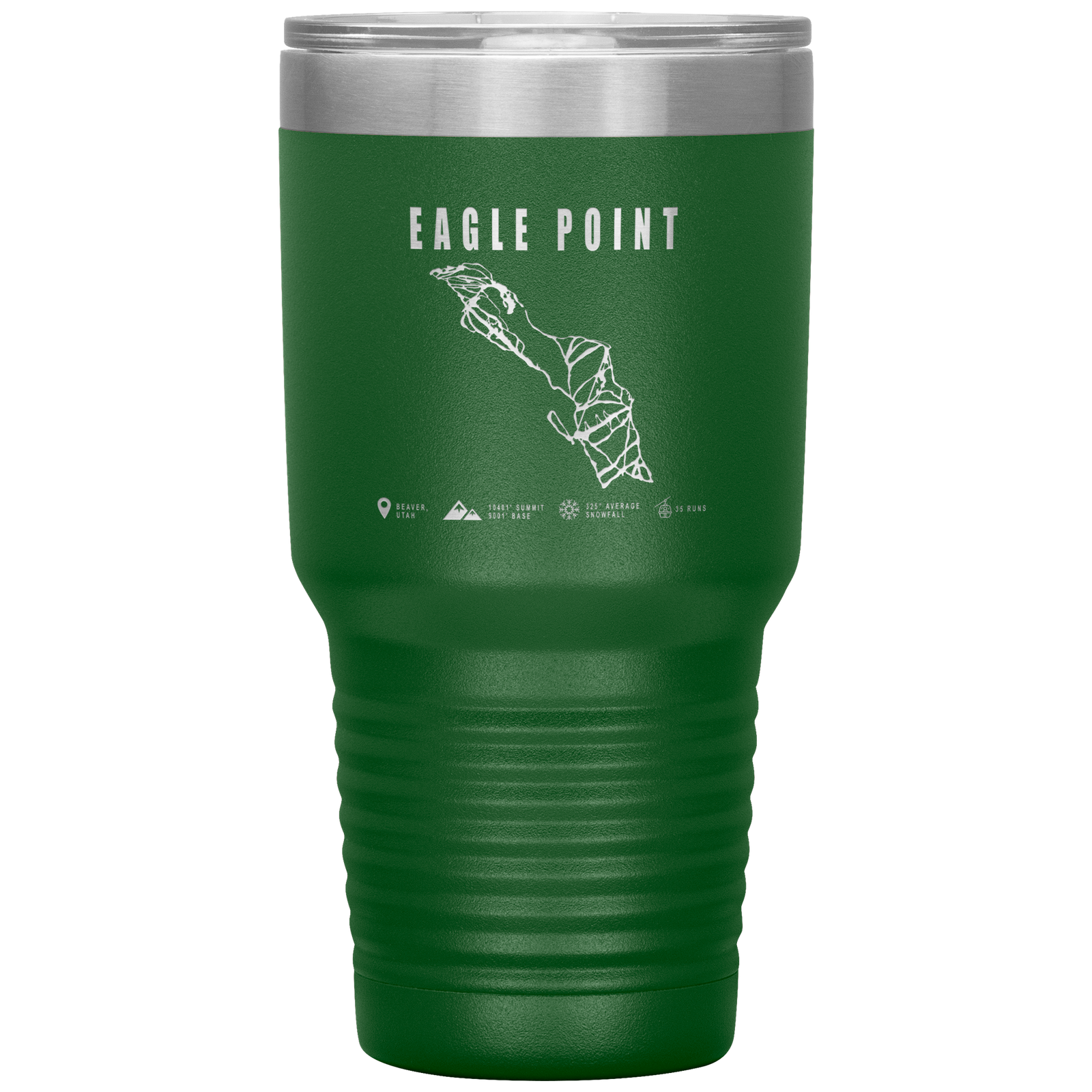 Eagle Point,Utah Ski Trail Map 30oz Tumbler - Powderaddicts