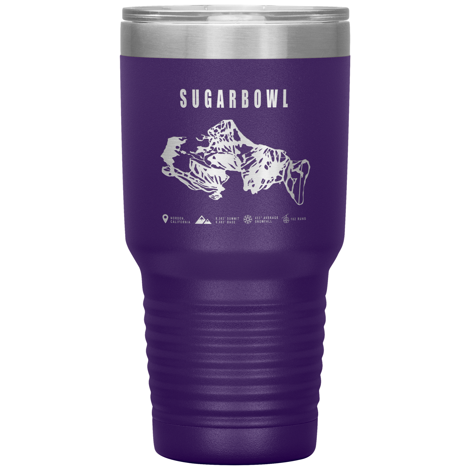 Sugarbowl, California Ski Trail Map 30oz Tumbler - Powderaddicts