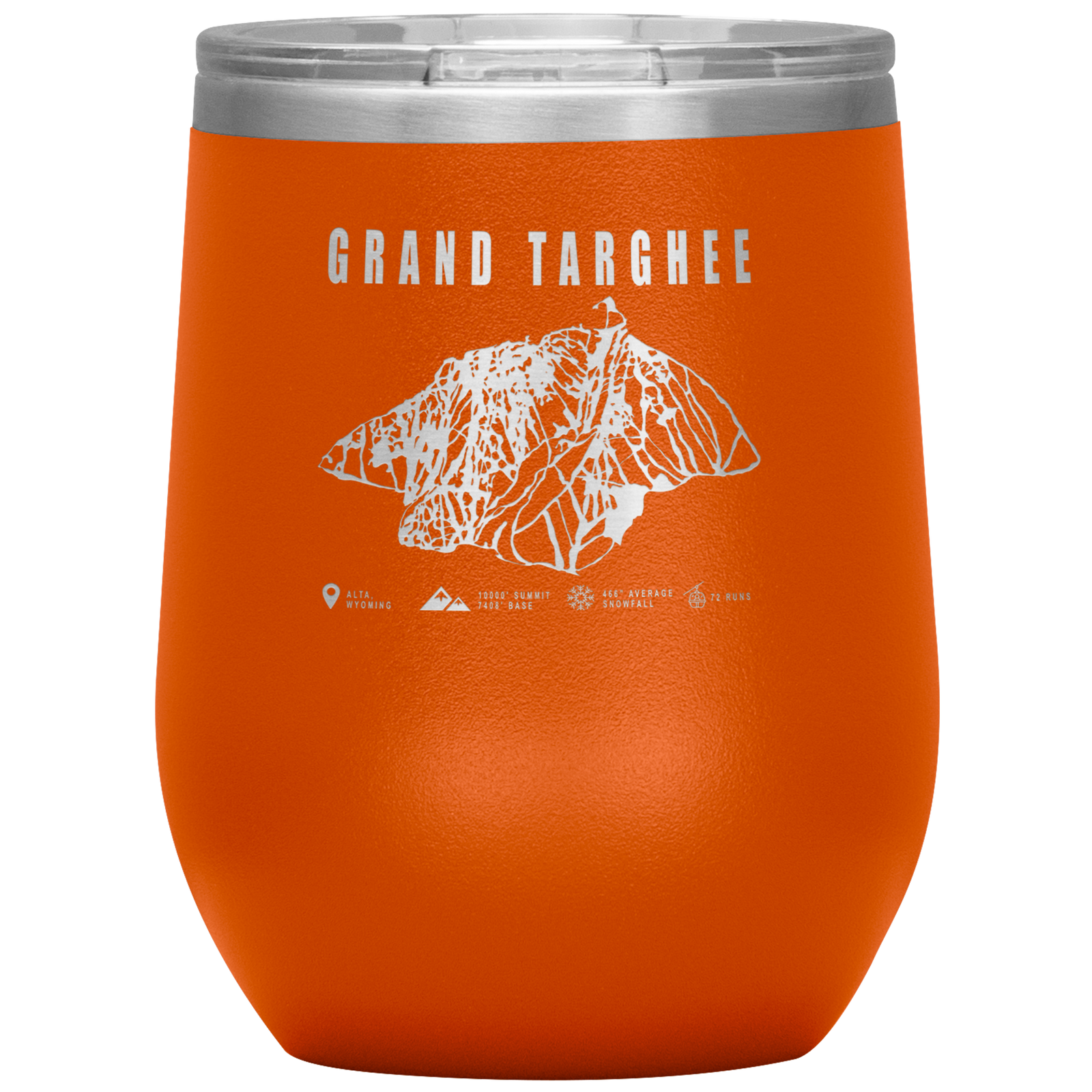 Grand Targhee Wyoming Ski Trail Map Wine 12oz Tumbler - Powderaddicts