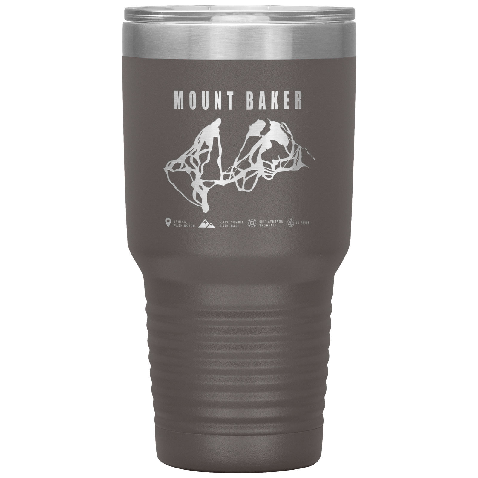 Mount Baker, Washington Ski Trail Map 30oz Tumbler - Powderaddicts