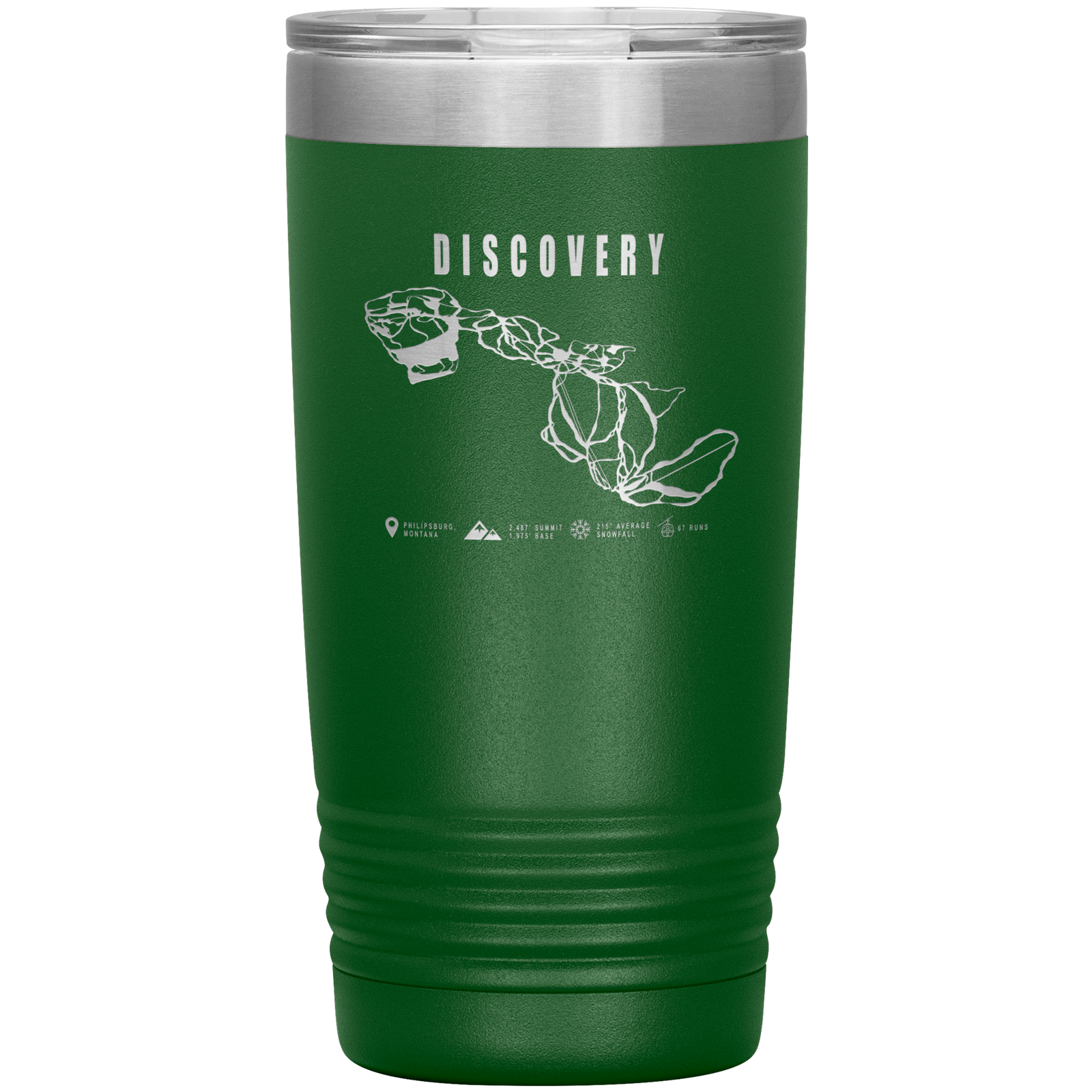 Discovery Montana Ski Trail Map 20oz Tumbler - Powderaddicts