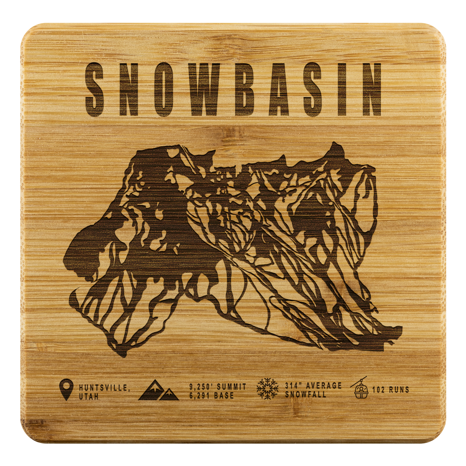 Snowbasin, Utah Ski Trail Map - Bamboo Coaster - Powderaddicts