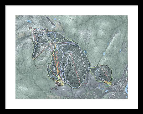 Gore Mountain Ski Trail Map - Framed Print - Powderaddicts