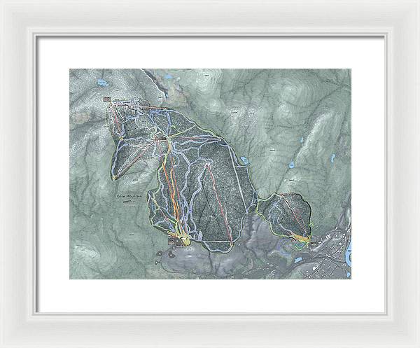 Gore Mountain Ski Trail Map - Framed Print - Powderaddicts