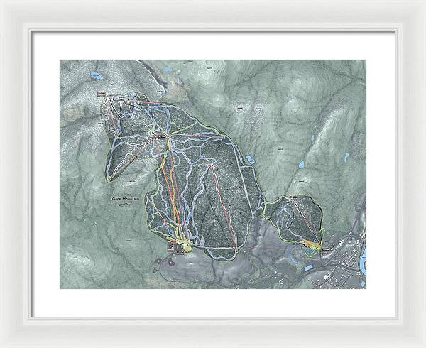 Gore Mountain Ski Trail Map - Framed Print - Powderaddicts