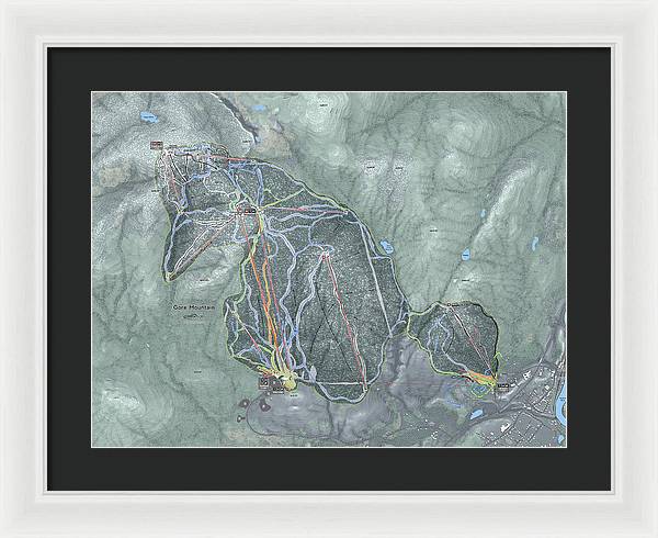 Gore Mountain Ski Trail Map - Framed Print - Powderaddicts
