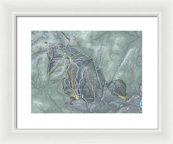 Gore Mountain Ski Trail Map - Framed Print - Powderaddicts