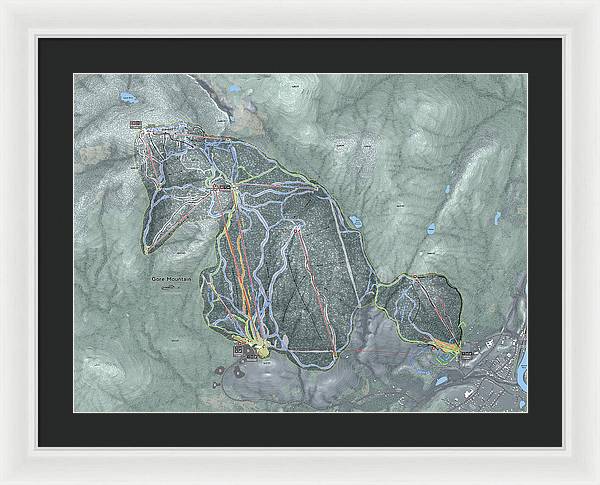 Gore Mountain Ski Trail Map - Framed Print - Powderaddicts
