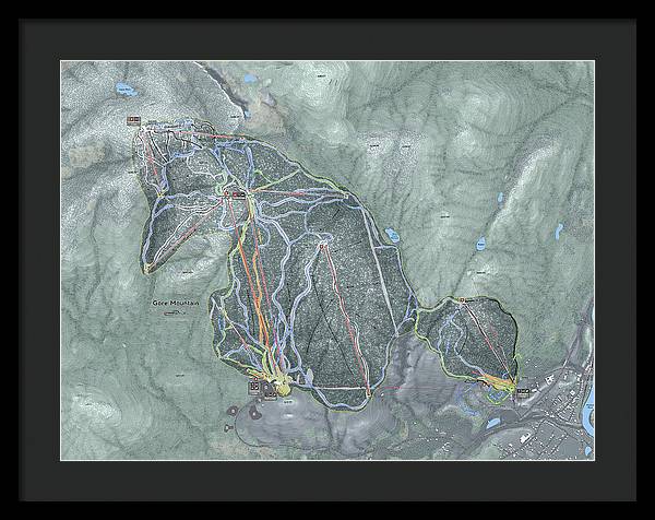 Gore Mountain Ski Trail Map - Framed Print - Powderaddicts