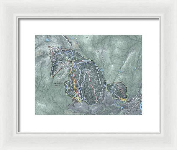 Gore Mountain Ski Trail Map - Framed Print - Powderaddicts