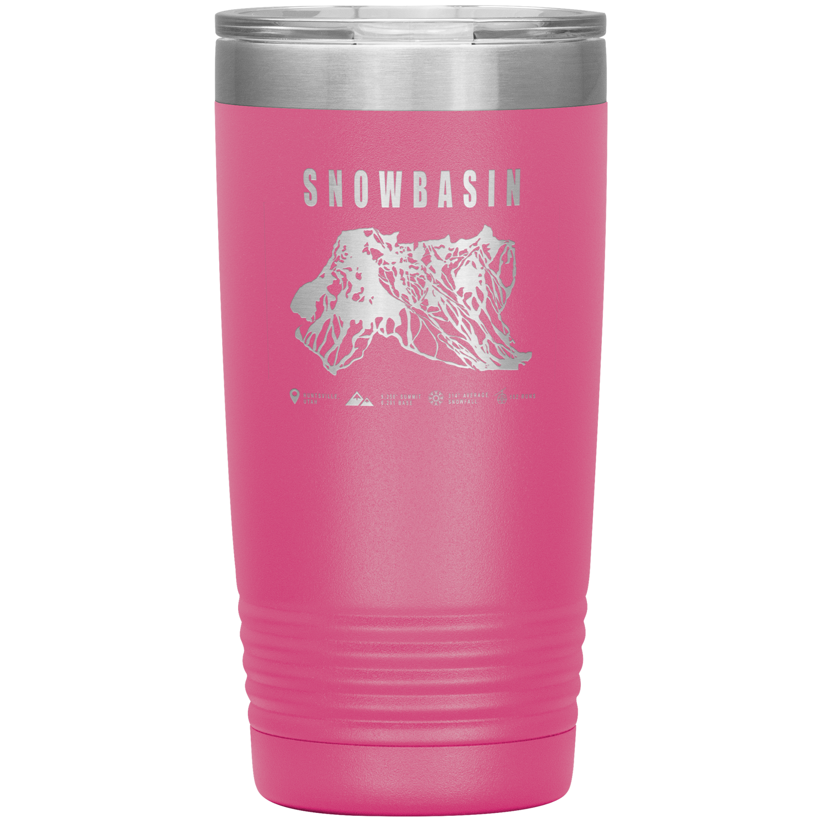 Snowbasin, Utah Ski Trail Map - 20oz Tumbler - Powderaddicts