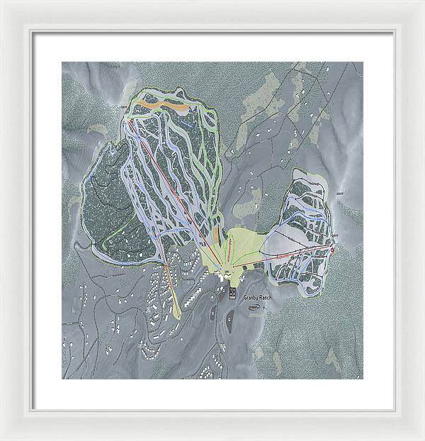 Granby Ranch Ski Trail Map - Framed Print - Powderaddicts