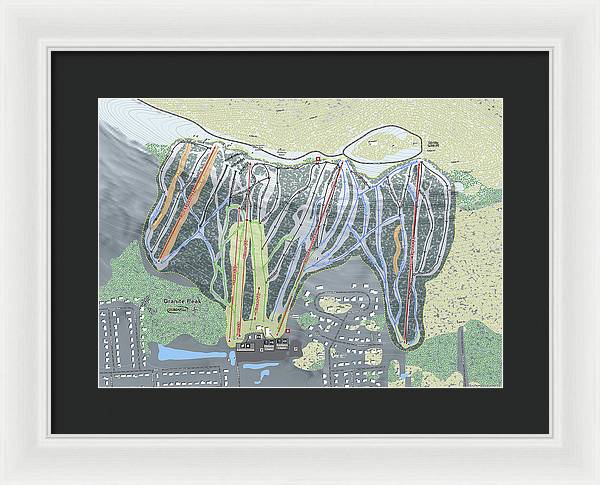 Granite Peak Ski Trail Map - Framed Print - Powderaddicts