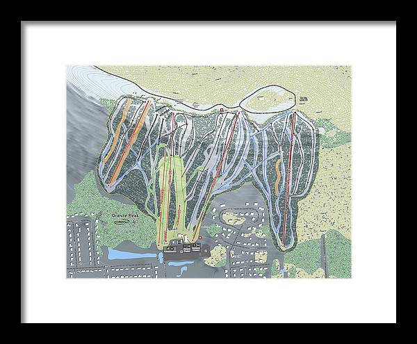 Granite Peak Ski Trail Map - Framed Print - Powderaddicts