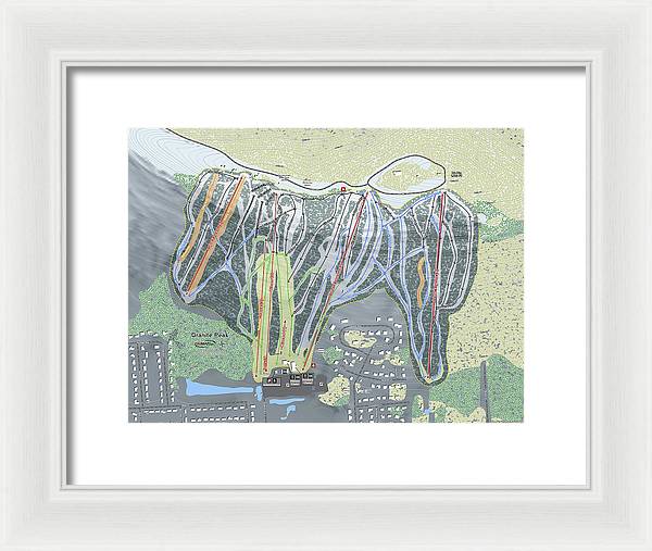Granite Peak Ski Trail Map - Framed Print - Powderaddicts