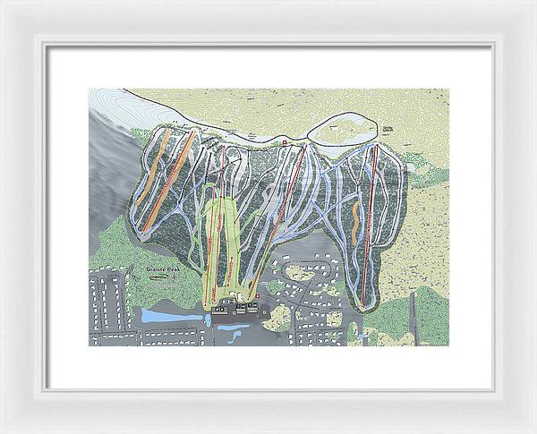 Granite Peak Ski Trail Map - Framed Print - Powderaddicts