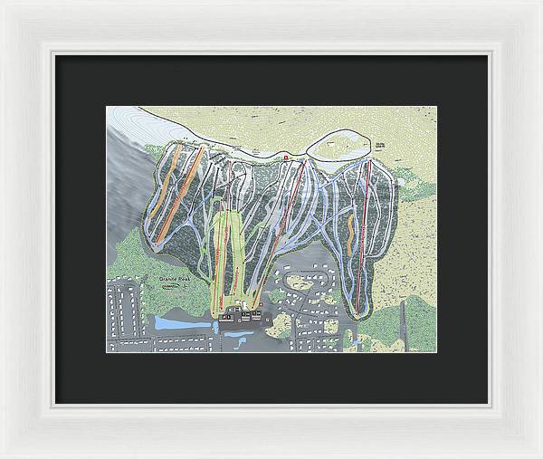 Granite Peak Ski Trail Map - Framed Print - Powderaddicts