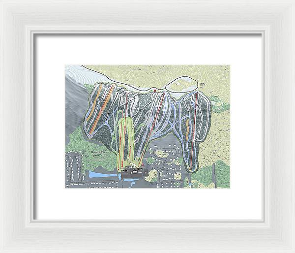 Granite Peak Ski Trail Map - Framed Print - Powderaddicts