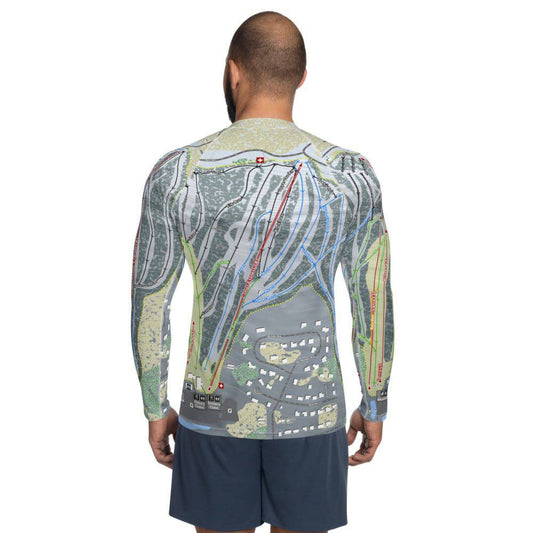 Granite Peak, Wisconsin Ski Trail Map Men's Base Layer Top - Powderaddicts