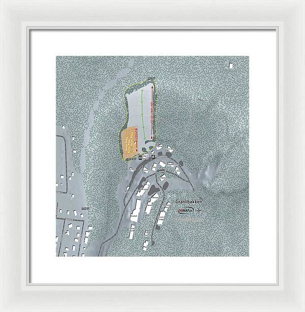 Granlibakken Ski Trail Map - Framed Print - Powderaddicts