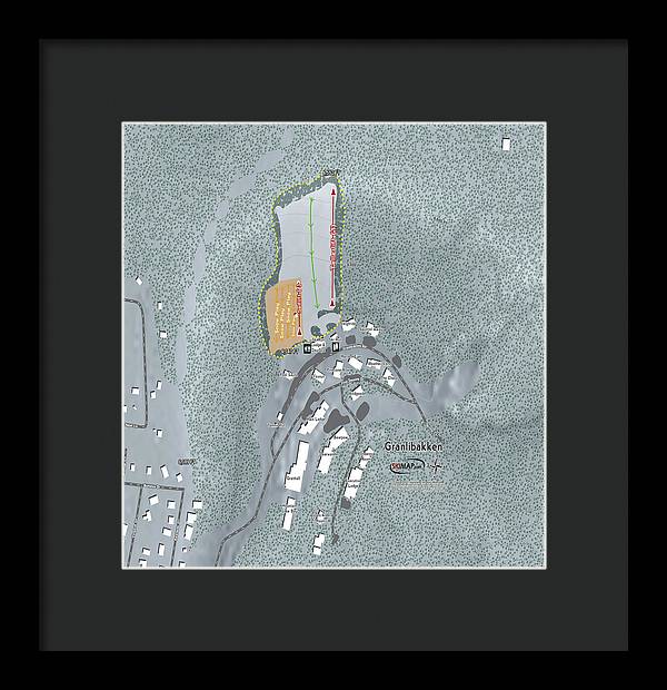 Granlibakken Ski Trail Map - Framed Print - Powderaddicts