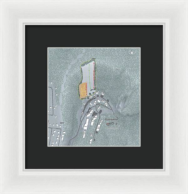 Granlibakken Ski Trail Map - Framed Print - Powderaddicts