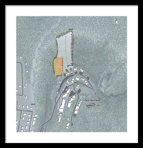 Granlibakken Ski Trail Map - Framed Print - Powderaddicts