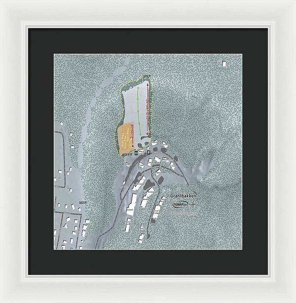 Granlibakken Ski Trail Map - Framed Print - Powderaddicts
