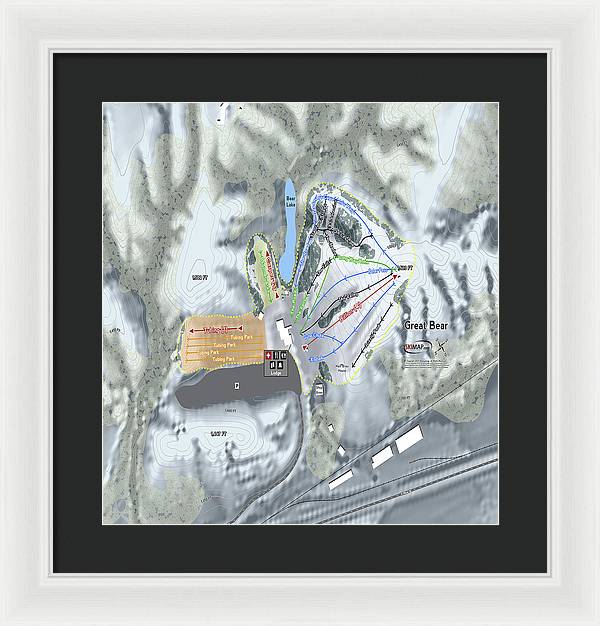 Great Bear Ski Trail Map - Framed Print - Powderaddicts
