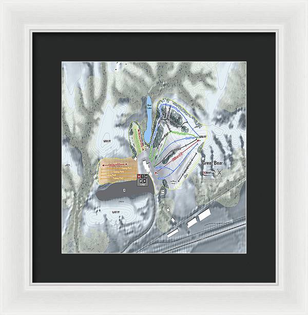 Great Bear Ski Trail Map - Framed Print - Powderaddicts