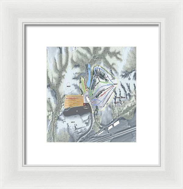 Great Bear Ski Trail Map - Framed Print - Powderaddicts
