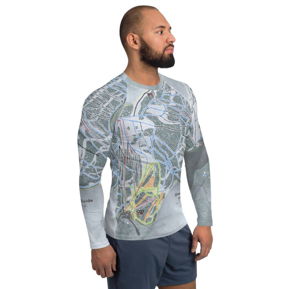 Great Divide, Montana Ski Trail Map Men's Base Layer Top - Powderaddicts