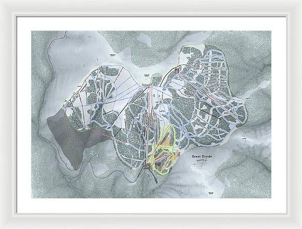 Great Divide Ski Trail Map - Framed Print - Powderaddicts