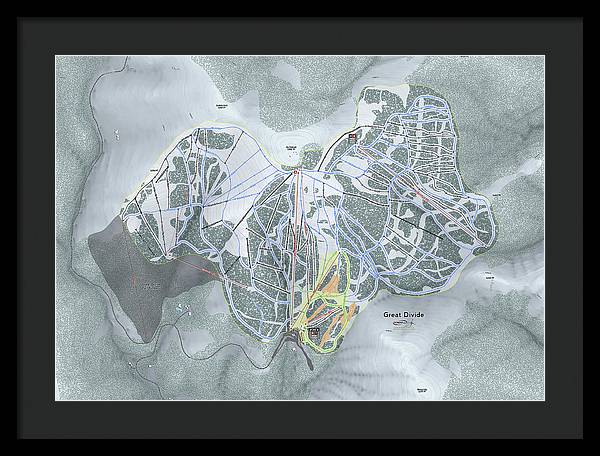 Great Divide Ski Trail Map - Framed Print - Powderaddicts