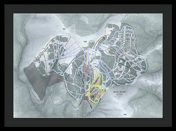 Great Divide Ski Trail Map - Framed Print - Powderaddicts