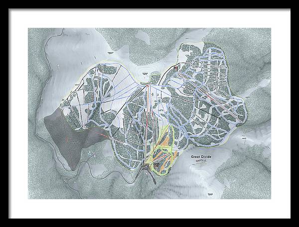 Great Divide Ski Trail Map - Framed Print - Powderaddicts