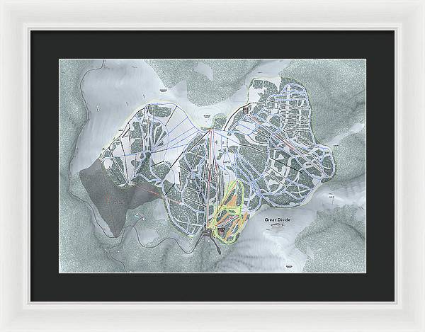 Great Divide Ski Trail Map - Framed Print - Powderaddicts
