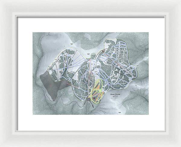 Great Divide Ski Trail Map - Framed Print - Powderaddicts