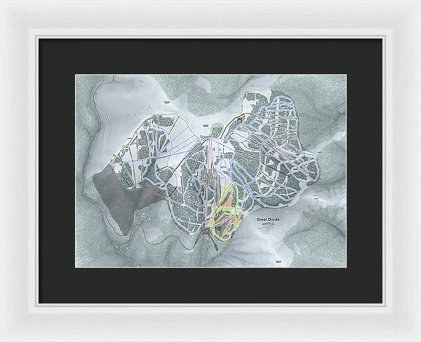 Great Divide Ski Trail Map - Framed Print - Powderaddicts