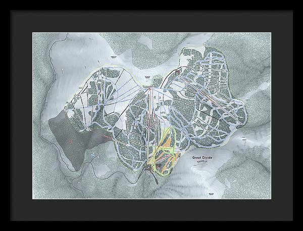 Great Divide Ski Trail Map - Framed Print - Powderaddicts