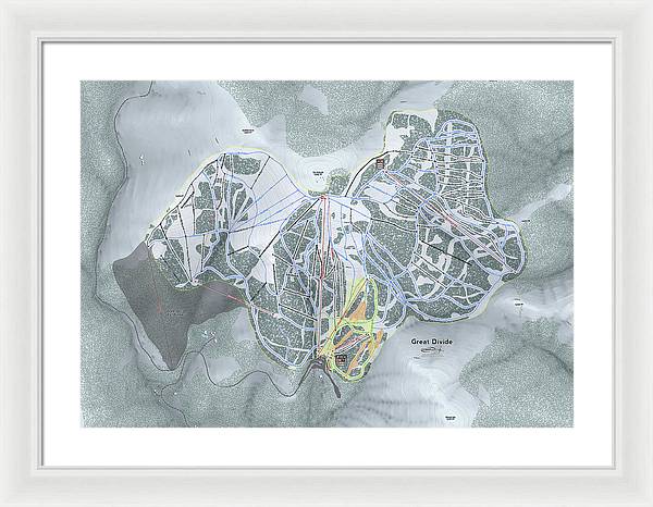 Great Divide Ski Trail Map - Framed Print - Powderaddicts