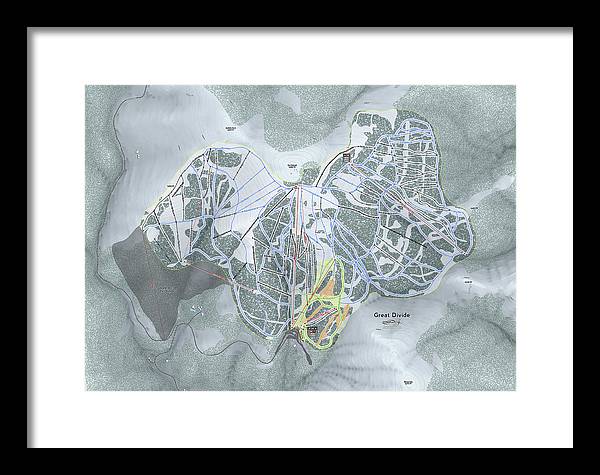 Great Divide Ski Trail Map - Framed Print - Powderaddicts