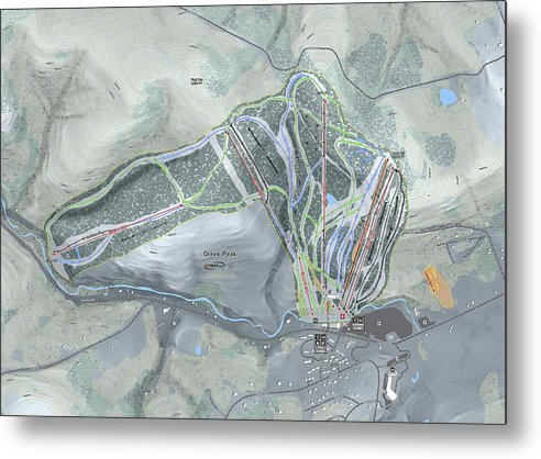 Greek Peak Ski Trail Map - Metal Print - Powderaddicts