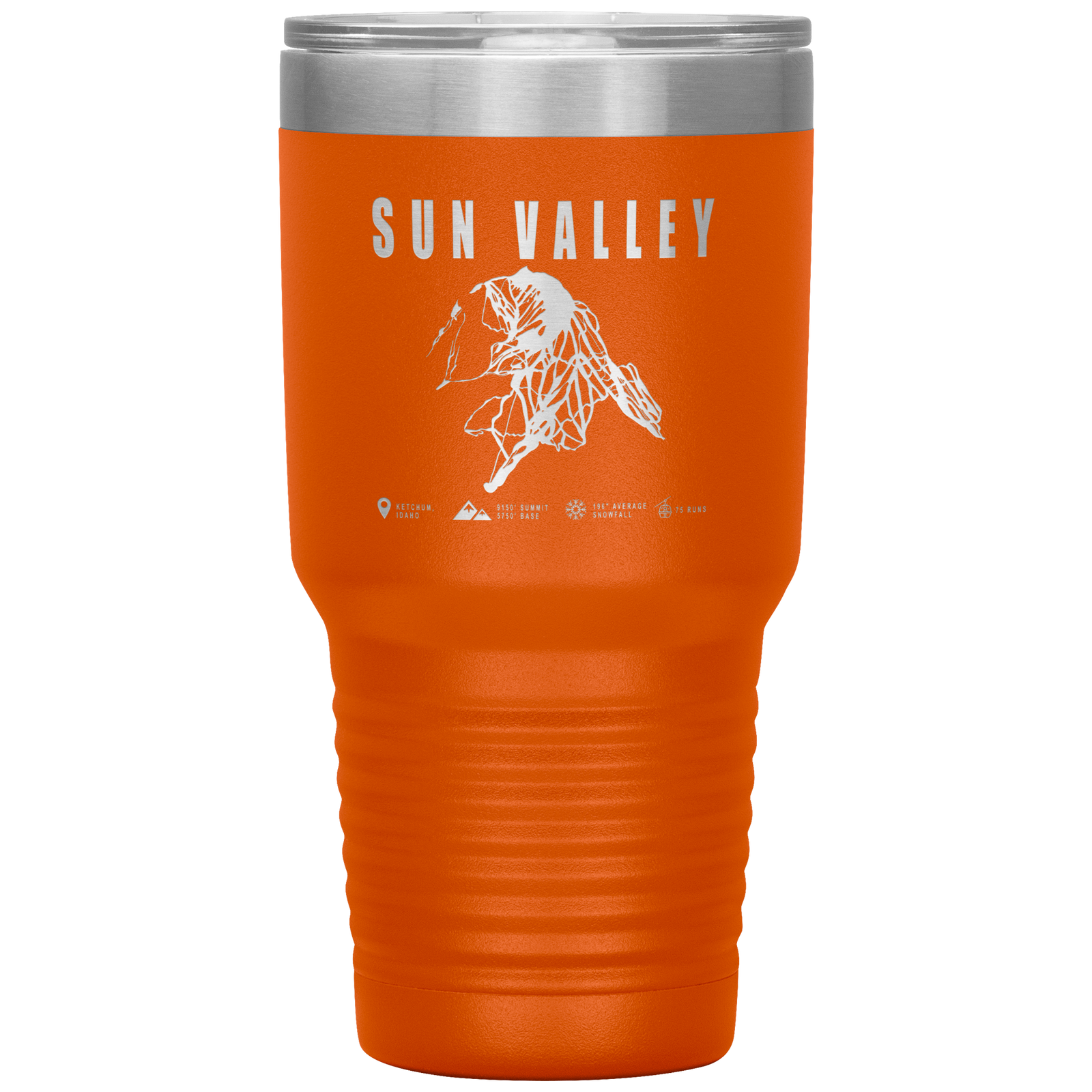 Sun Valley Idaho Ski Trail Map 30oz Tumbler - Powderaddicts