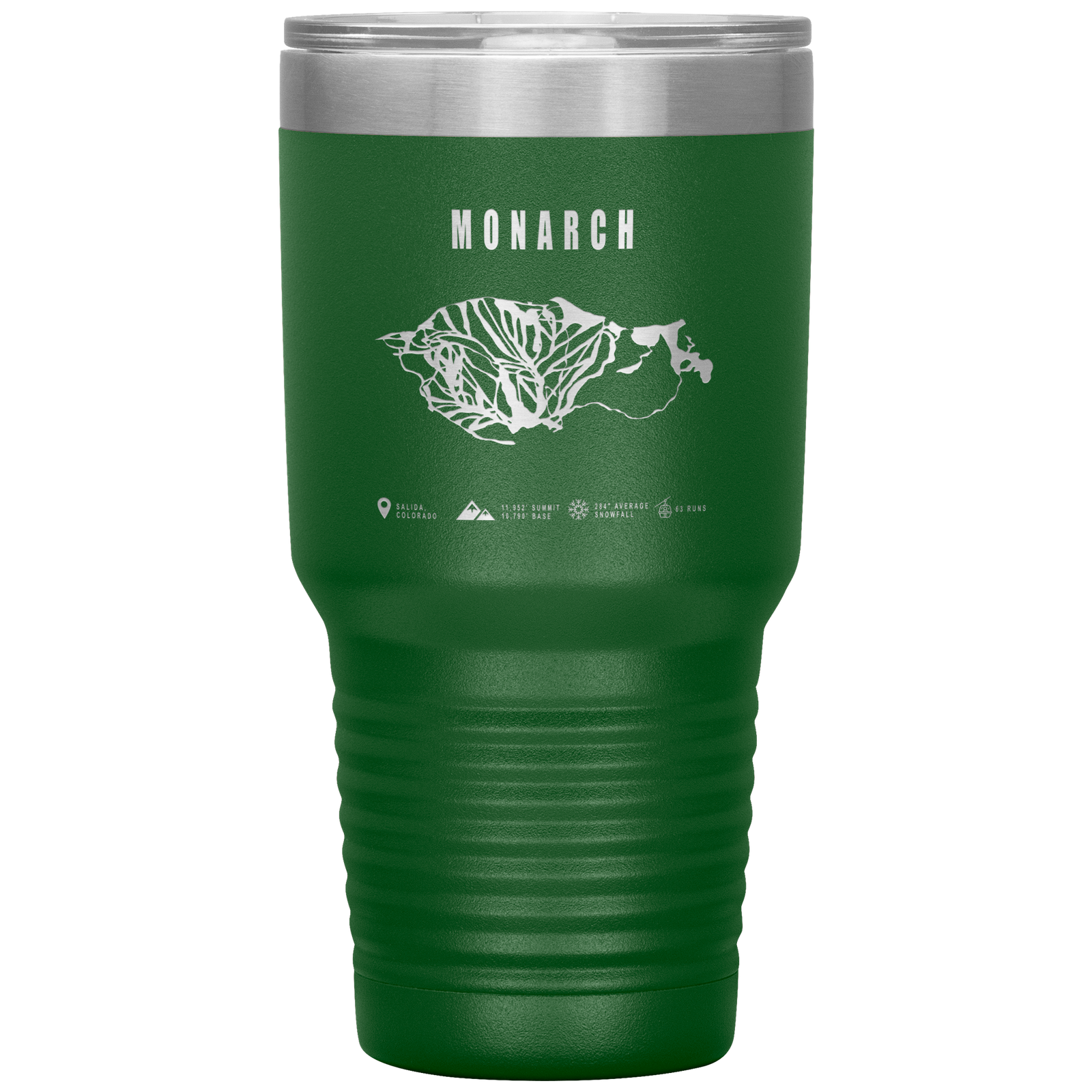 Monarch Colorado Ski Trail Map 30oz Tumbler - Powderaddicts