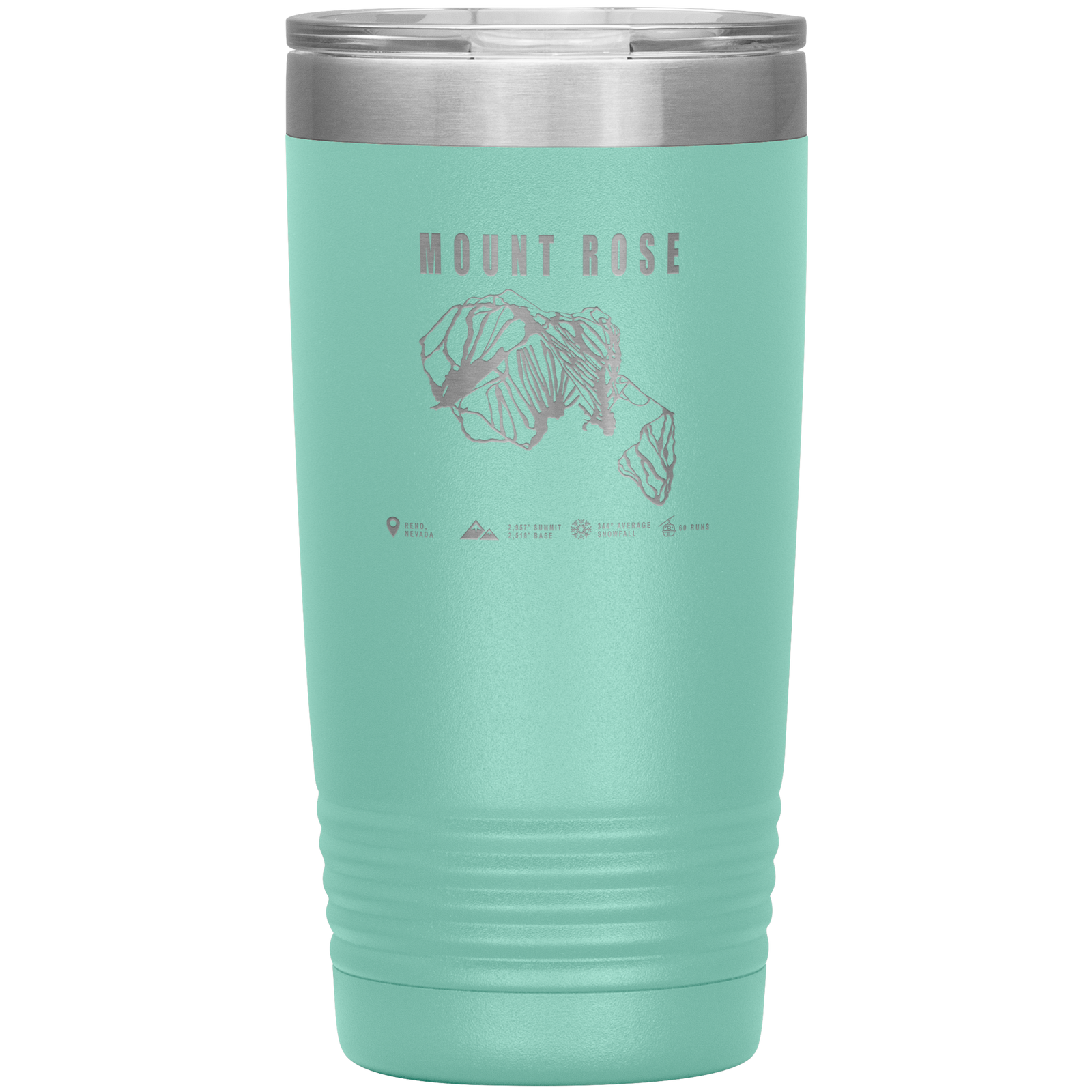 Mount Rose, Nevada Ski Trail Map 20oz Tumbler - Powderaddicts