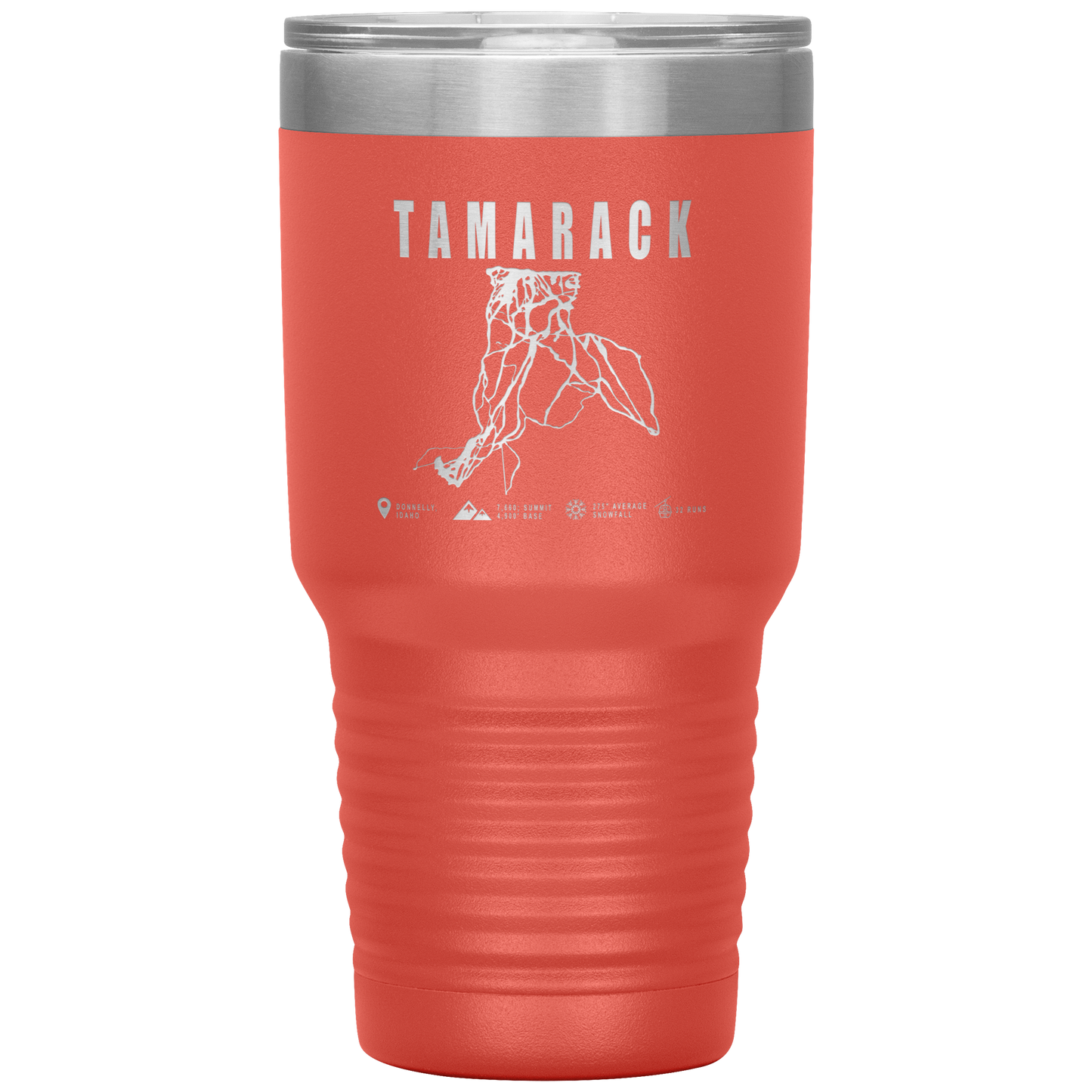 Tamarack Idaho Ski Trail Map 30oz Tumbler - Powderaddicts