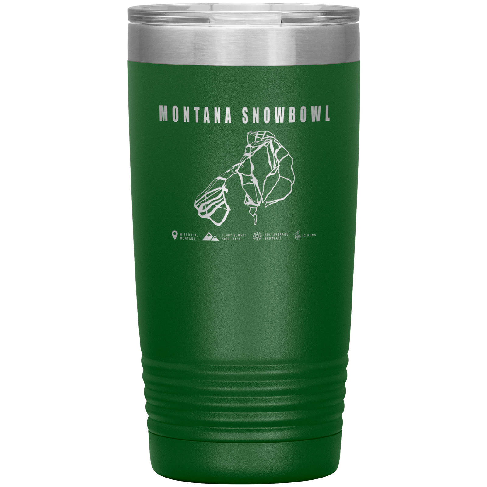 Montana Snowbowl, Montana Ski Trail Map 20oz Tumbler - Powderaddicts