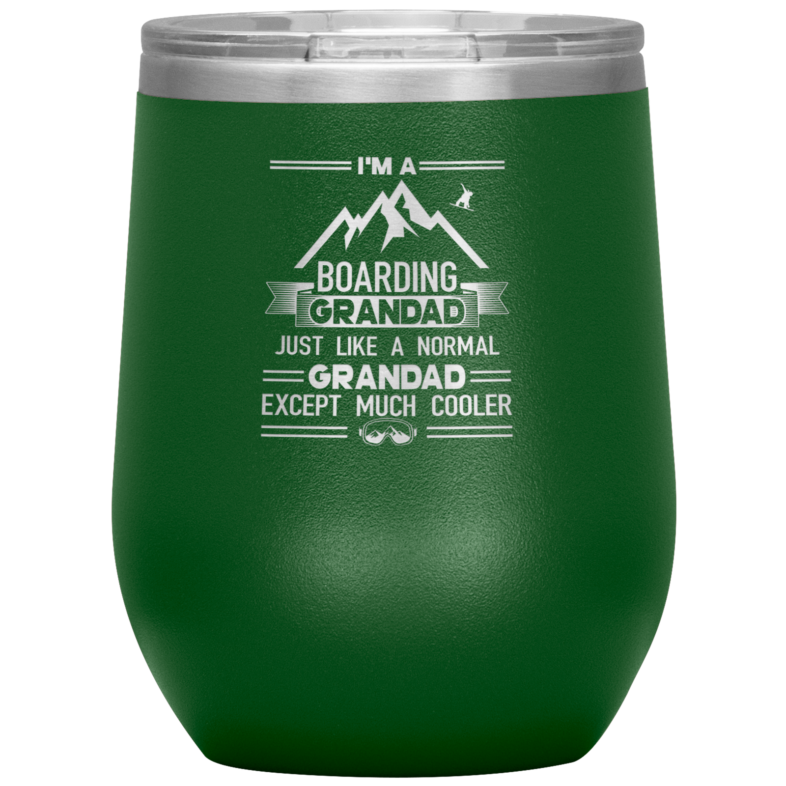 I'm A Boarding Grandad Wine 12oz Tumbler - Powderaddicts